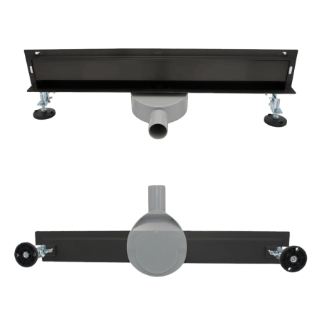 Odpływ liniowy ŚCIENNY CZARNY OBROTOWY 360° - 90 cm